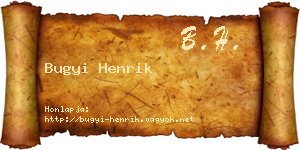 Bugyi Henrik névjegykártya